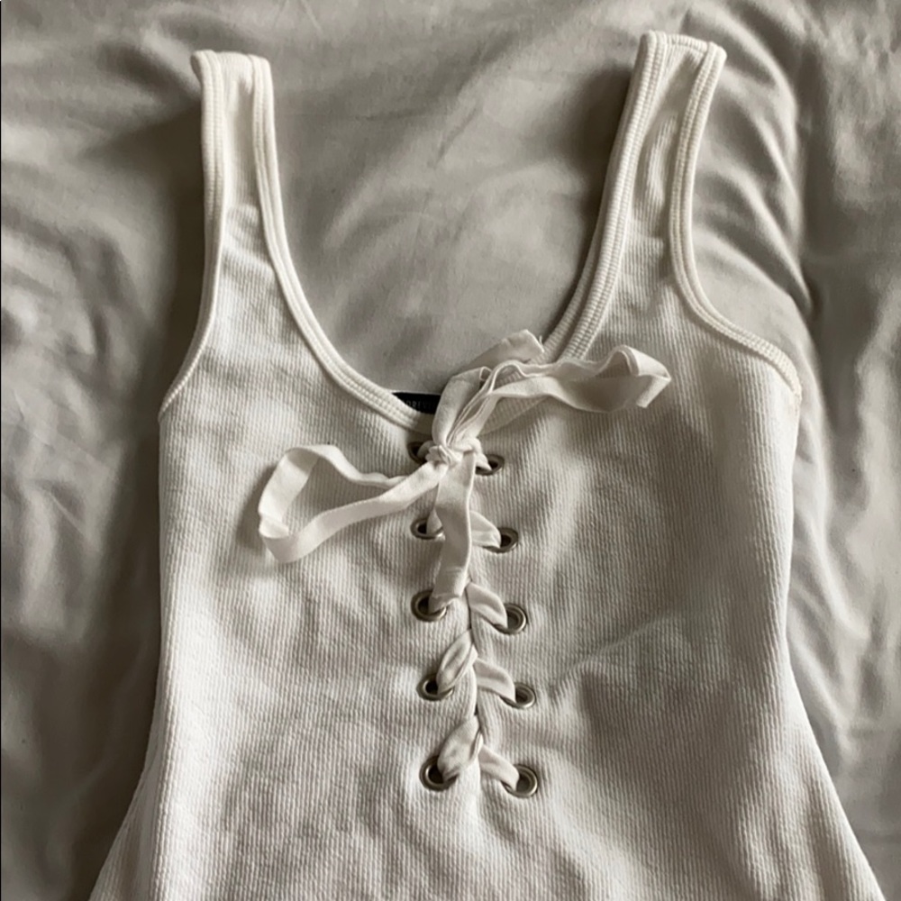 White ribbed bodysuit